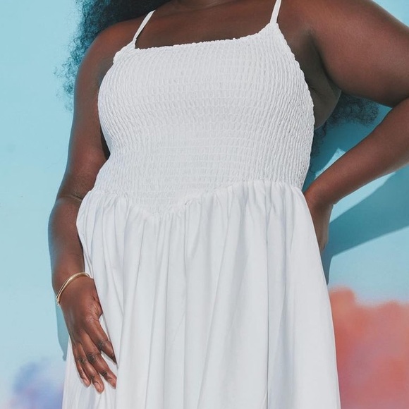 🖤 Black poplin textured smocked flare maxi dress with adjustable straps - NWT - Picture 9 of 10